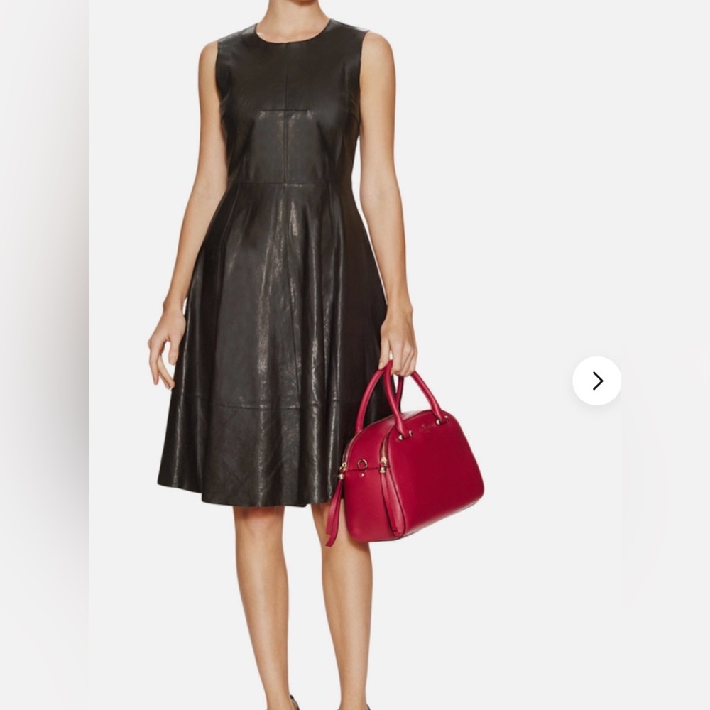 Kate Spade Black Leather Sleeveless Dress - Picture 2 of 7